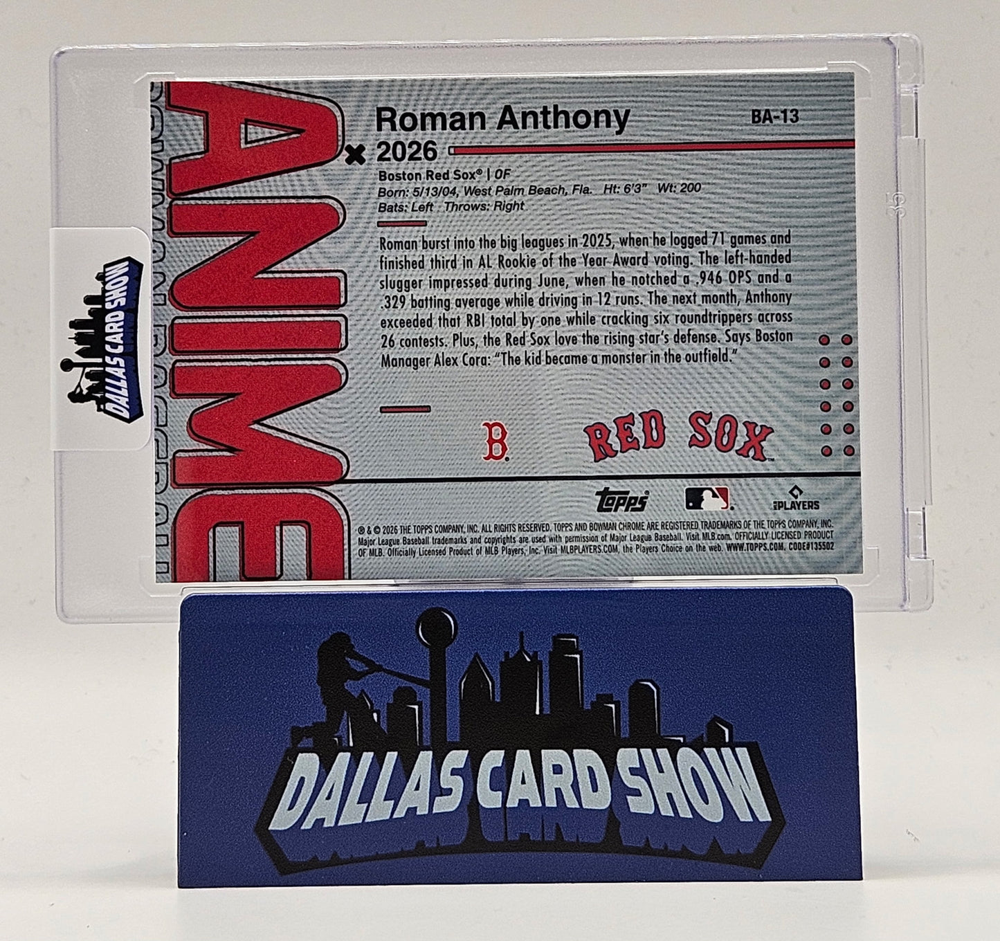 2026 Bowman Chrome Roman Anthony Anime (RC) #BA-13 Boston Red Sox
