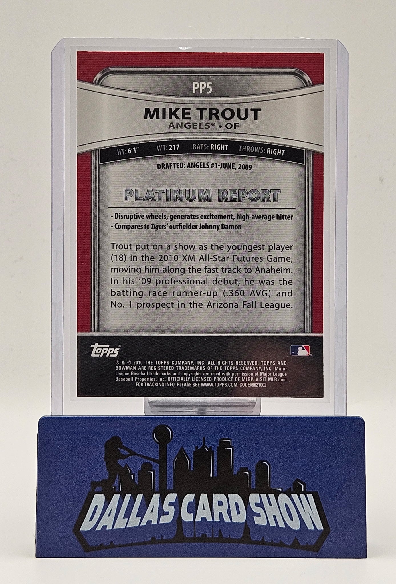 2010 Bowman Platinum Mike Trout Prospects #PP5 Angels