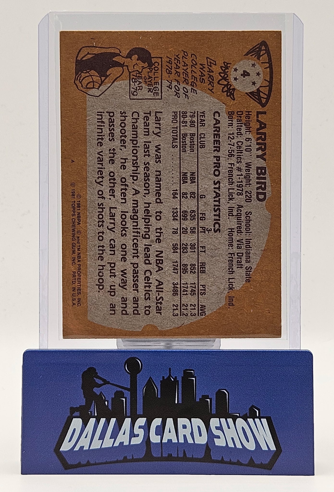 1981-82 Topps Larry Bird #4 EX-MINT