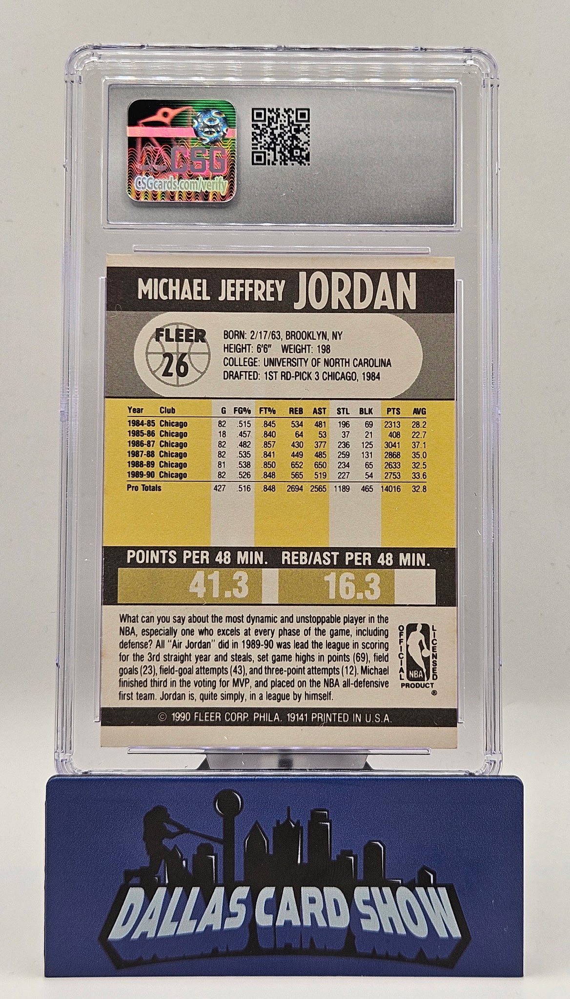 1990-91 Fleer #26 Michael Jordan CSG 8.5