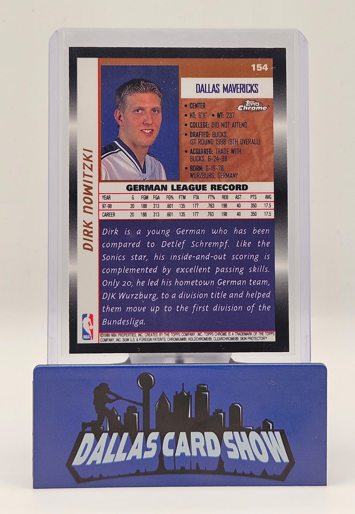 1998-99 Topps Chrome #154 Dirk Nowitzki Rookie RC
