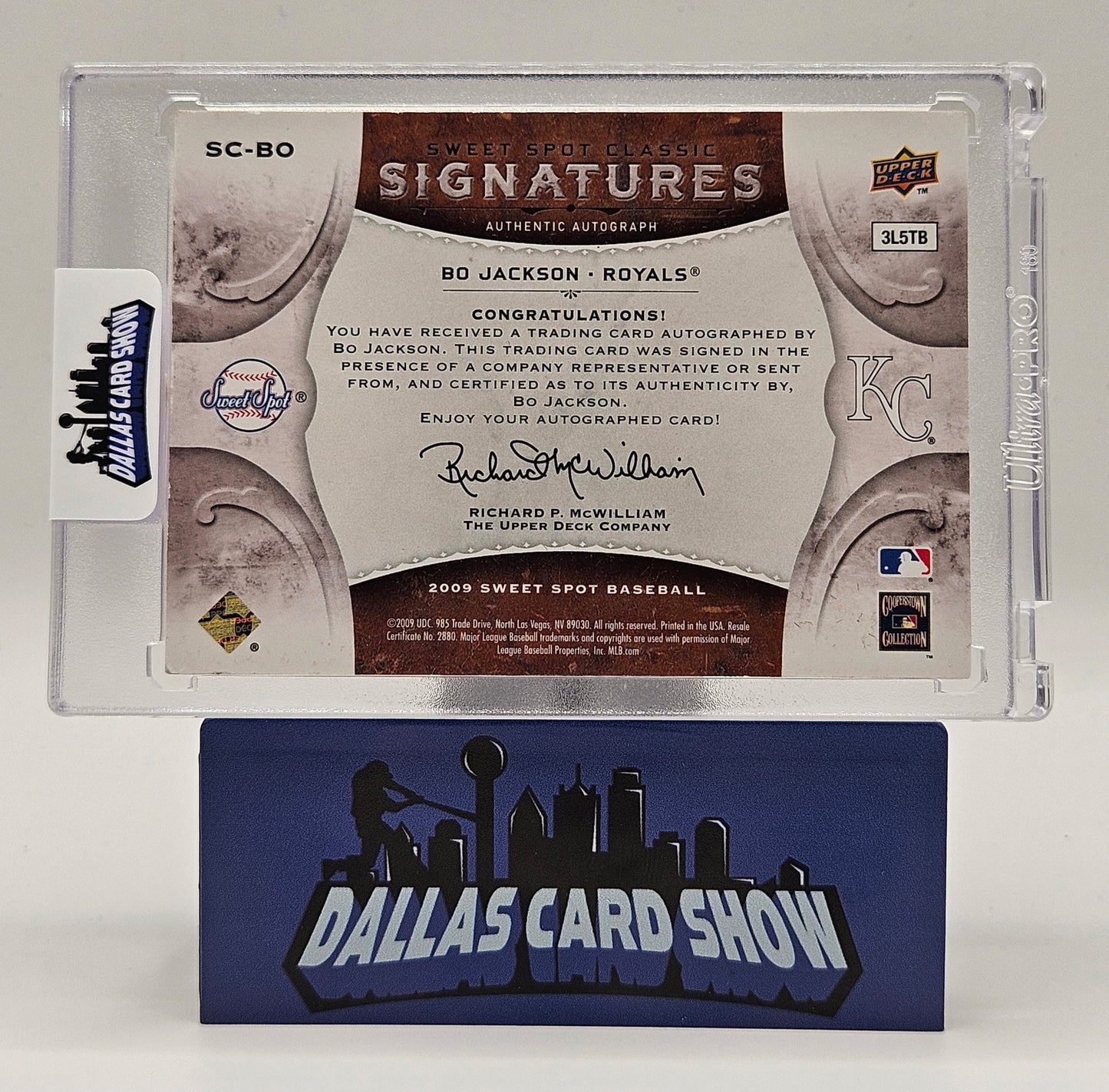 2009 Sweet Spot Signatures #SC-BO Bo Jackson Bat Barrel Signature /25