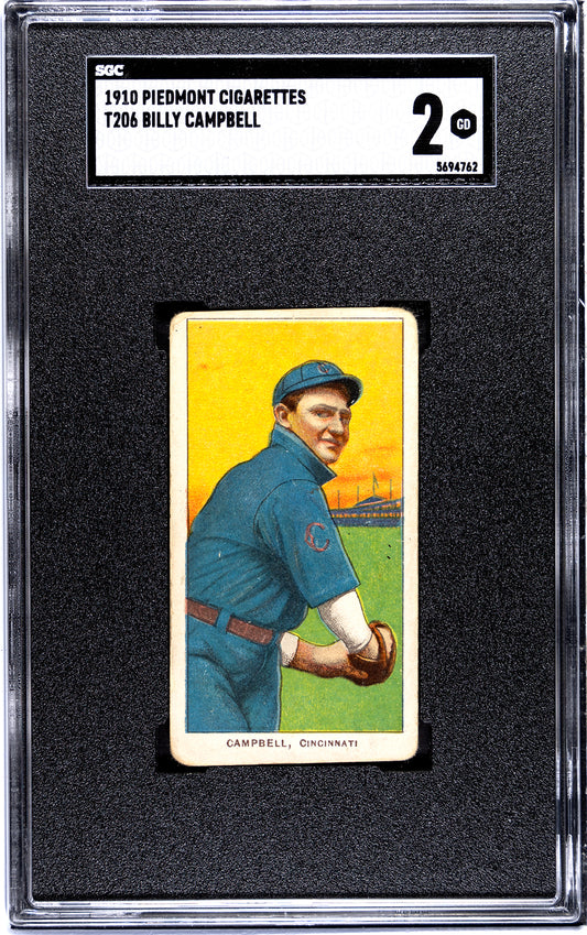 1910 Piedmont Cigarettes T206 Billy Campbell SGC 2