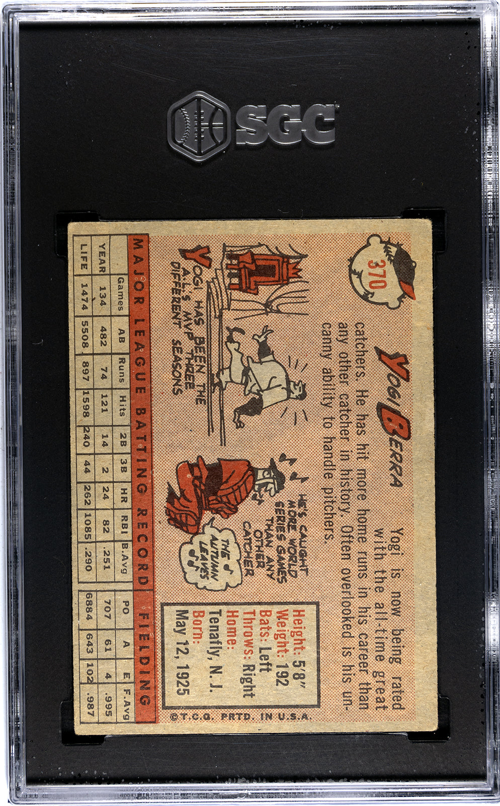 1958 Topps #370 Yogi Berra SGC 4.5