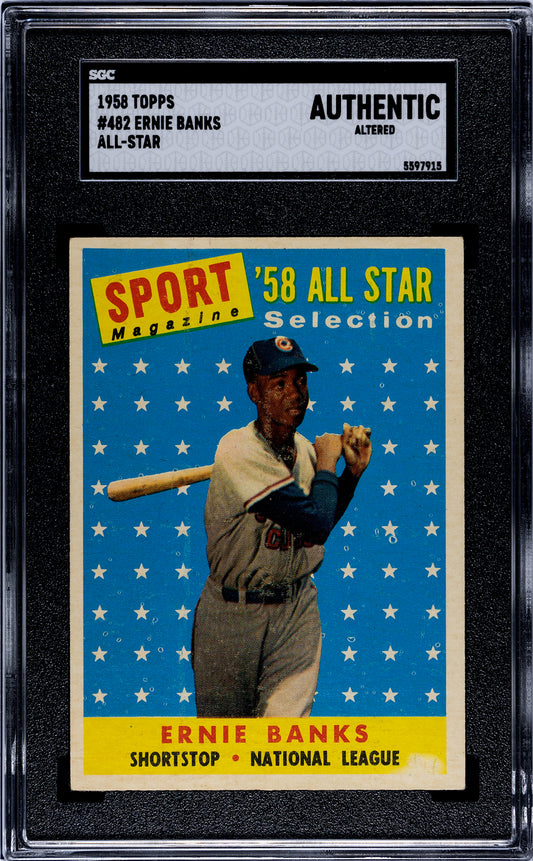 1958 Topps #482 Ernie Banks All-Star SGC Authentic Altered