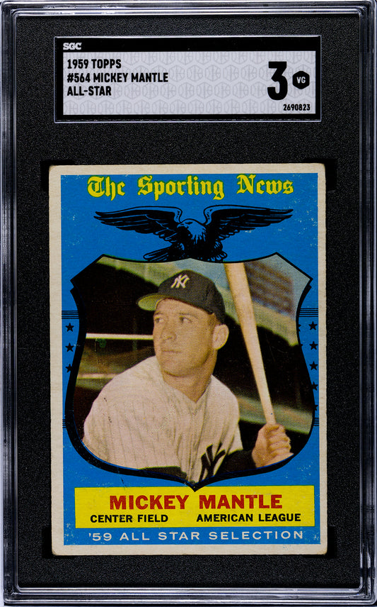 1959 Topps #564 Mickey Mantle All-Star SGC 3