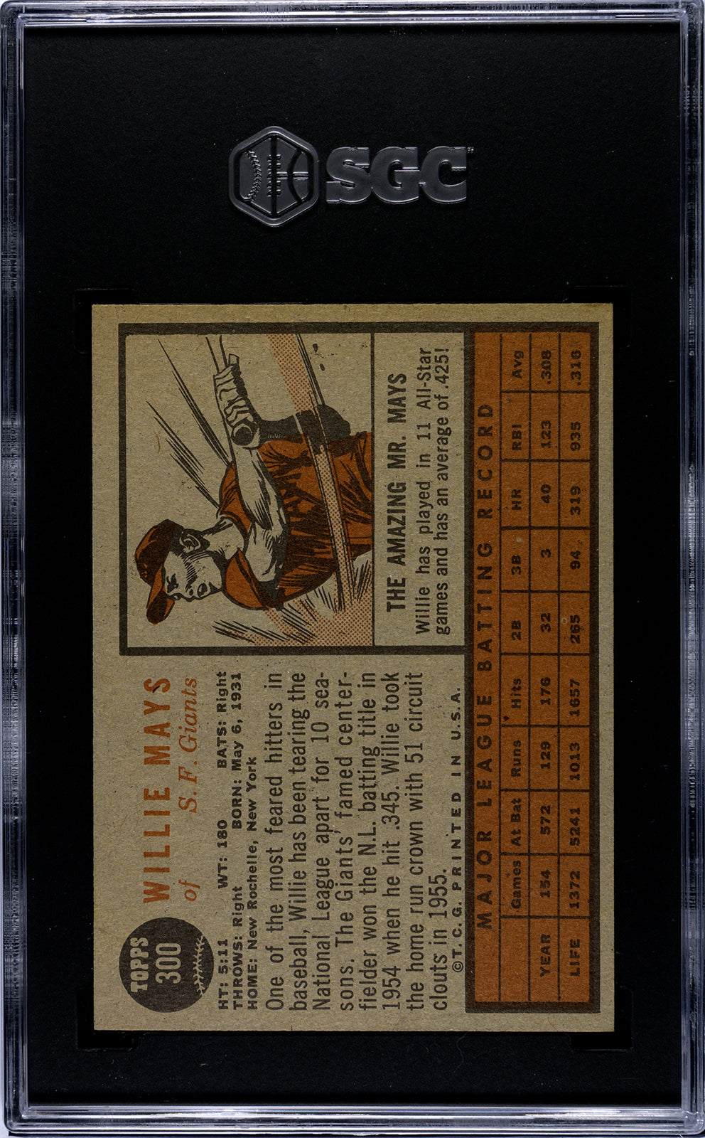 1962 Topps #300 Willie Mays SGC 4
