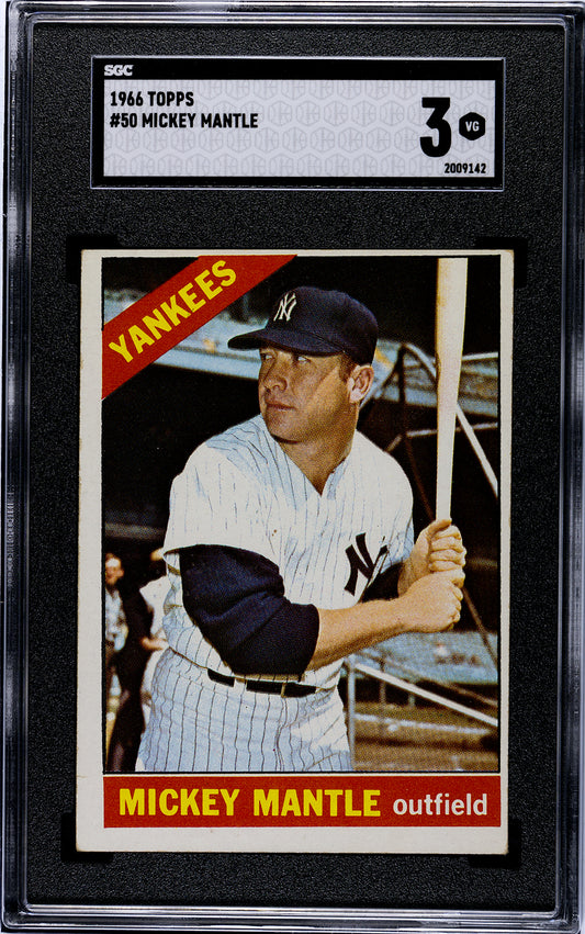 1966 Topps #50 Mickey Mantle SGC 3