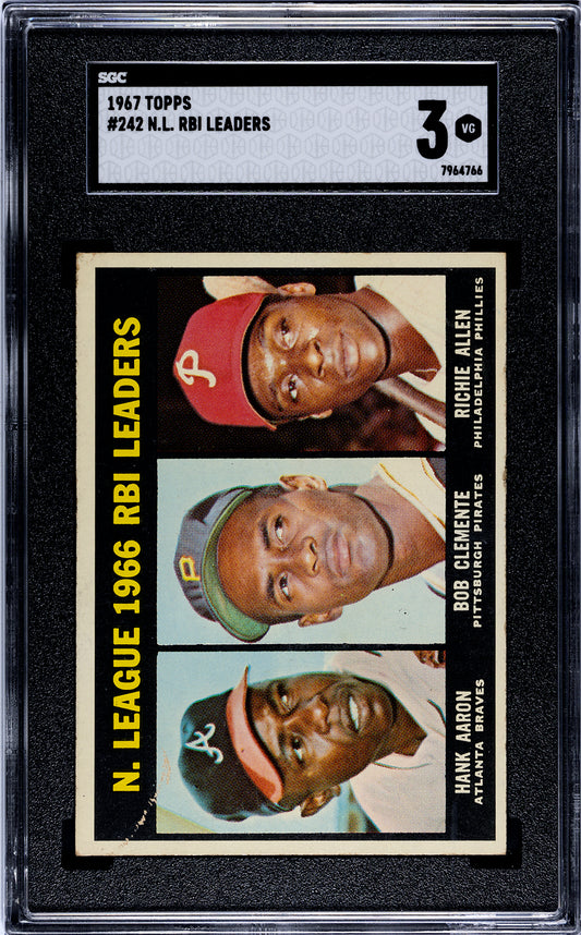 1967 Topps #242 N.L. RBI Leaders SGC 3