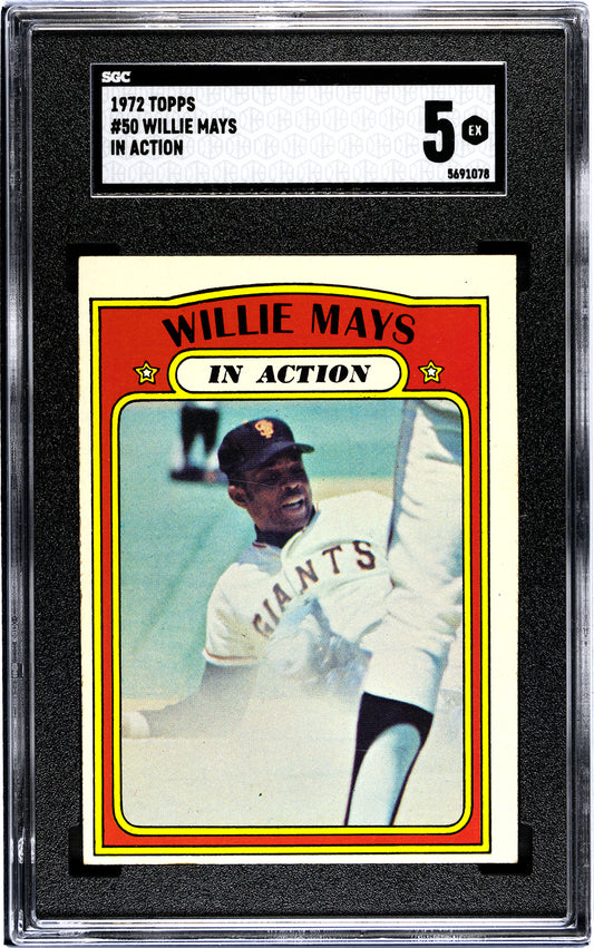 1972 Topps #50 Willie Mays In Action SGC 5