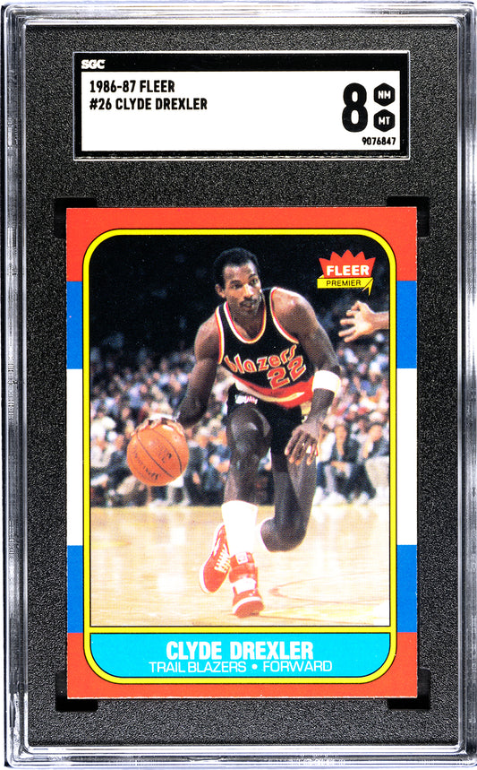 1986 Fleer #26 Clyde Drexler SGC 8