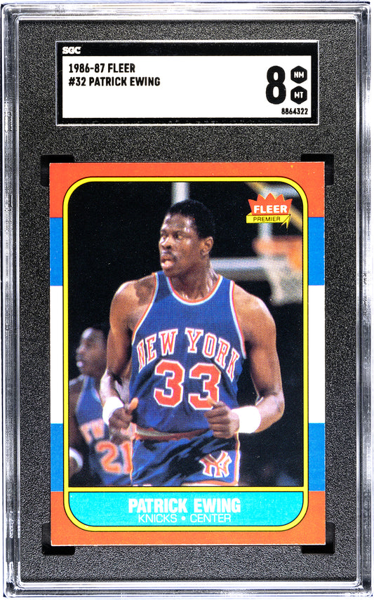1986 Fleer #32 Patrick Ewing SGC 8