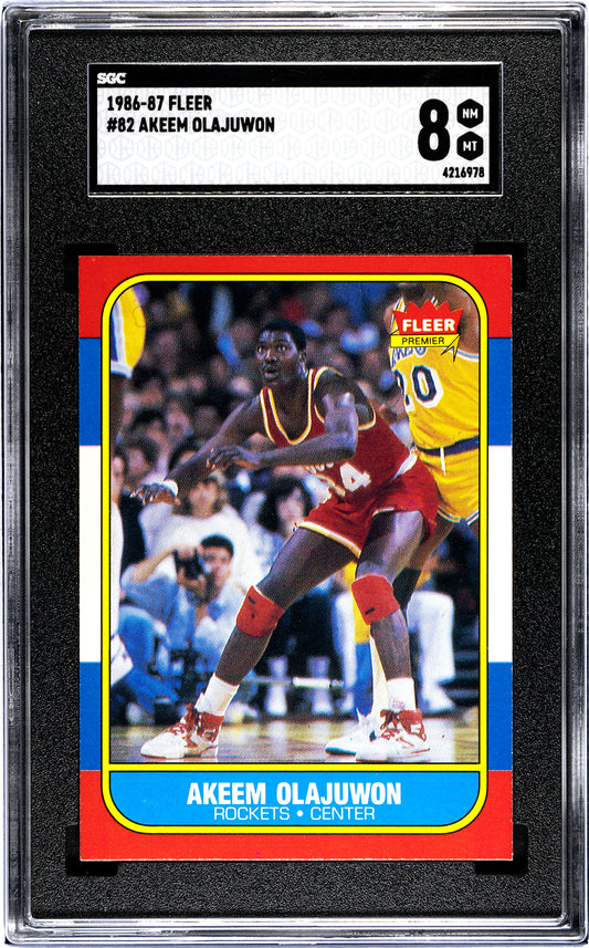 1986 Fleer #82 Akeem Olajuwon SGC 8