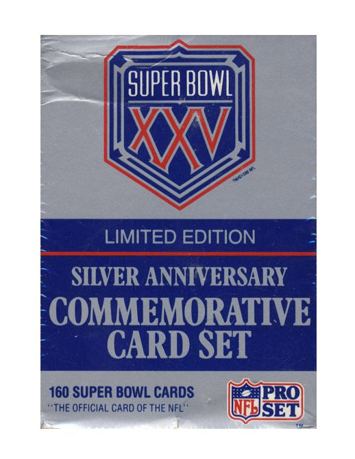 1991 NFL PRO SET SILVER ANNIVERSARY SUPER BOWL XXV COMMEMORATIVE CARD SET SEALED