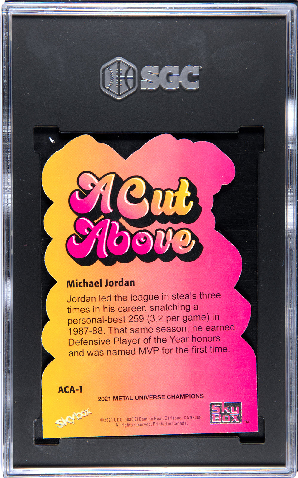 2021 Skybox Metal Universe Champions Michael Jordan #ACA-1 A Cut Above SGC 9