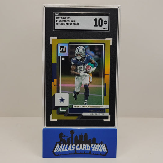 2022 Donruss Ceedee Lamb Premium Press Proof #150 Dallas Cowboys SGC 10