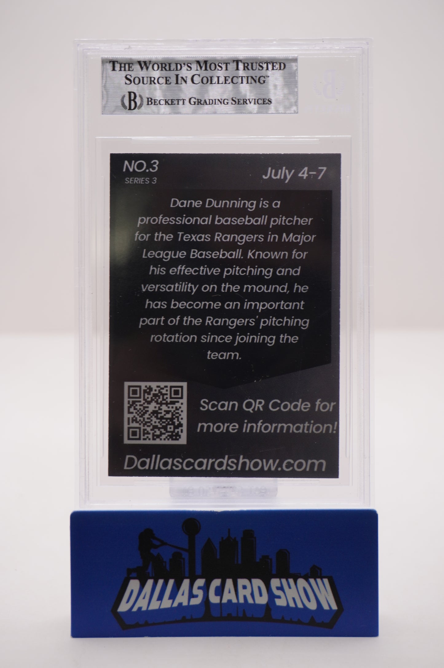 2024 JULY DALLAS CARD SHOW SERIES 3 #13 DANE DUNNING BAS AUTHENTIC AUTO