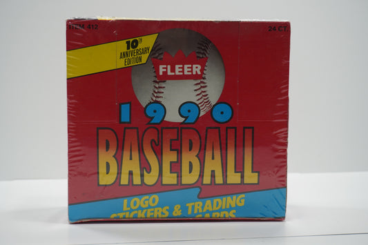 1990 FLEER BASEBALL UNOPENED BOXES 24 ct SEALED CELLO PACK BOX