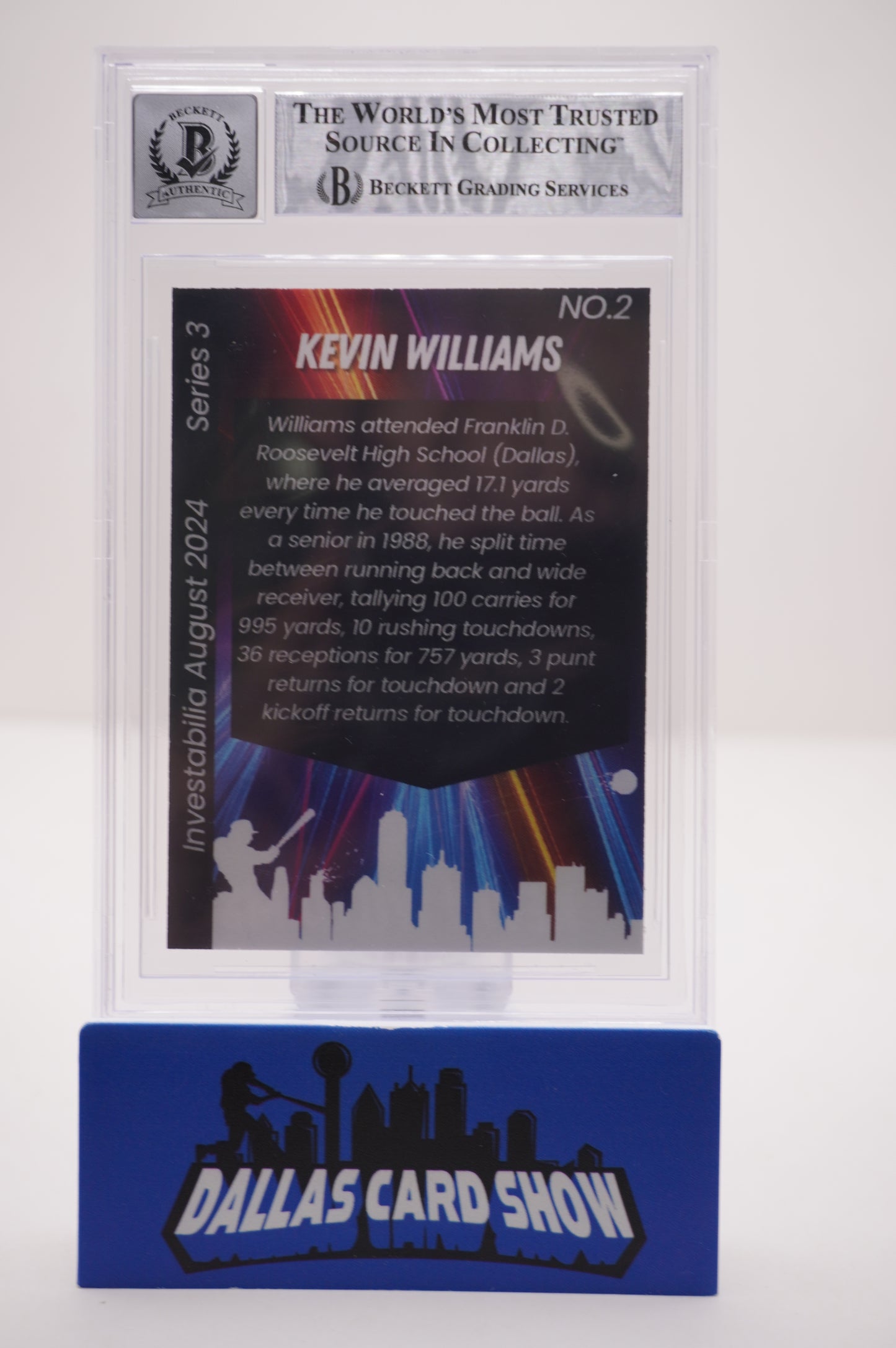 KEVIN WILLIAMS SIGNED 2024 AUG INVESTABILIA #2 BGS BAS SLAB Cowboys