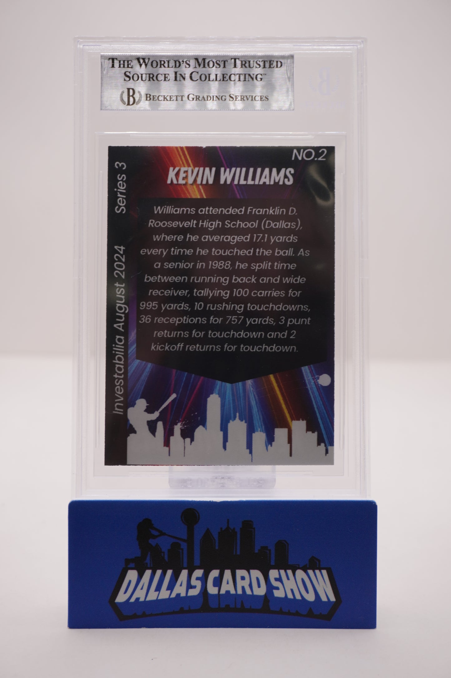 KEVIN WILLIAMS SIGNED 2024 AUG INVESTABILIA #2 BGS BAS SLAB Cowboys