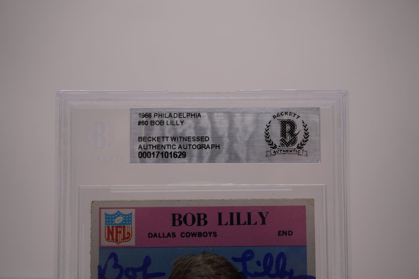 1966 PHILADELPHIA #60 BOB LILLY BAS AUTHENTIC AUTO