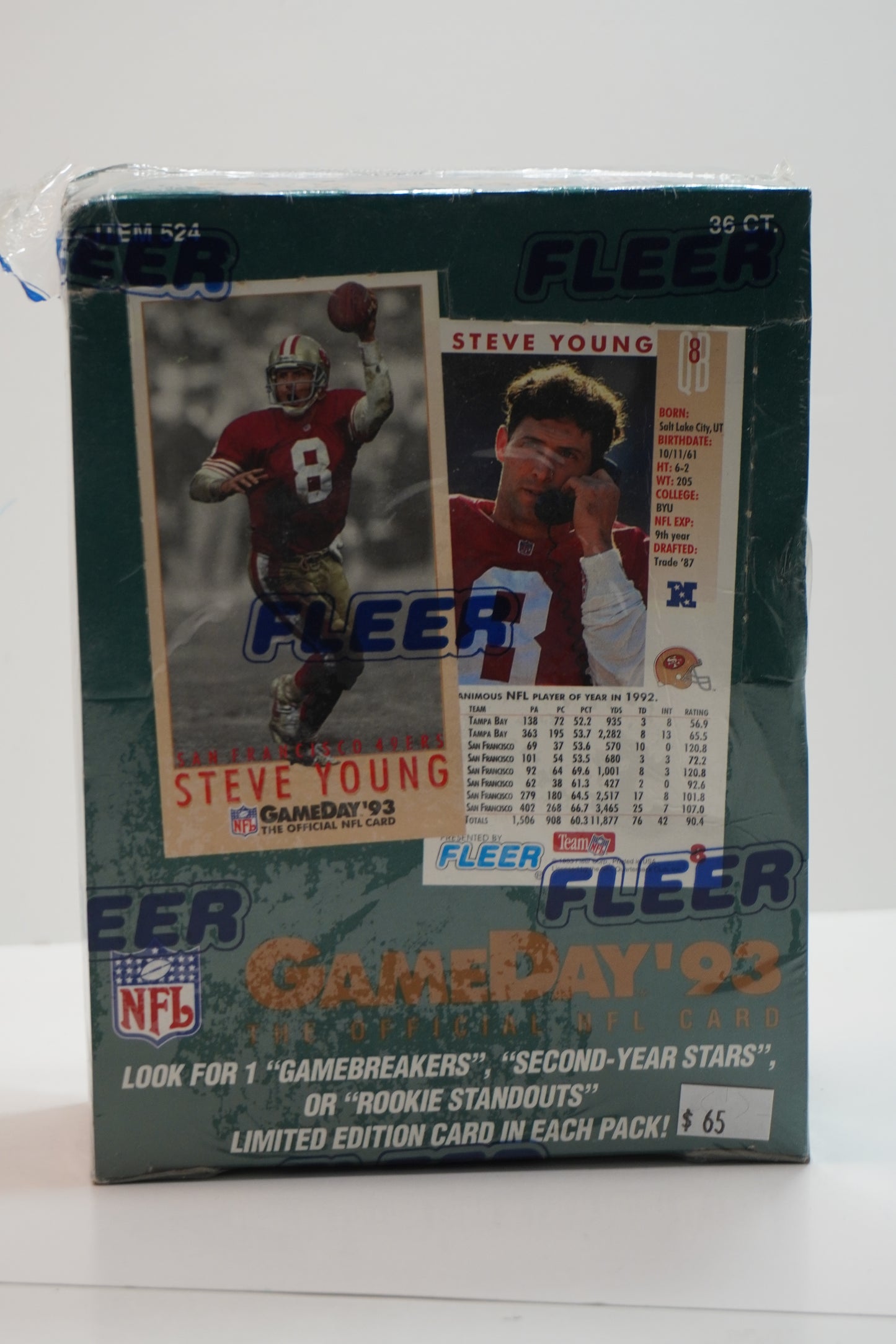 1993 Fleer Gameday Football Box with (36) Packs Factory Sealed