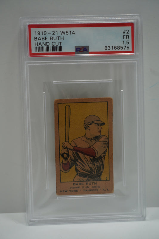 1919-21 W514 BABE RUTH PSA 1.5 #2 HAND CUT NEW YORK YANKEES RED SOX