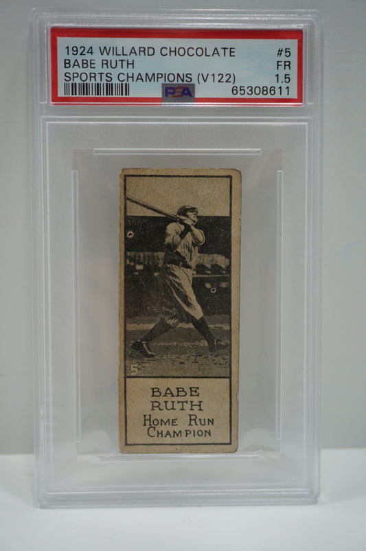 1924 WILLARD CHOCOLATE Babe Ruth SPORTS CHAMPIONS V122 #5 PSA 1.5