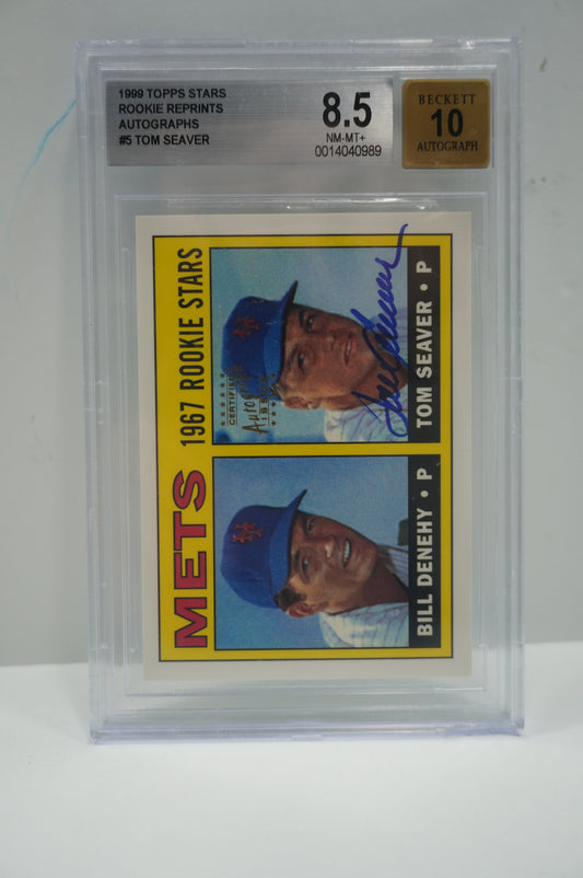 1999 TOPPS STARS ROOKIE REPRINTS Tom Seaver #5 BGS 8.5 AUTO 10 METS