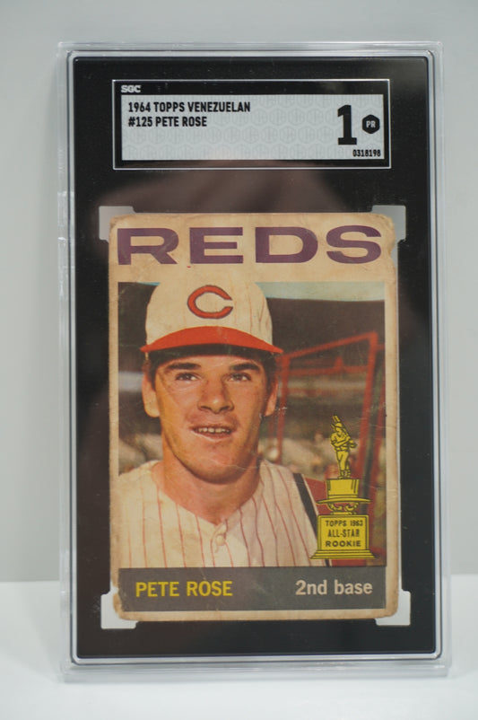 1964 TOPPS VENEZUELAN Pete Rose #125 SGC 1 CINCINNATI REDS