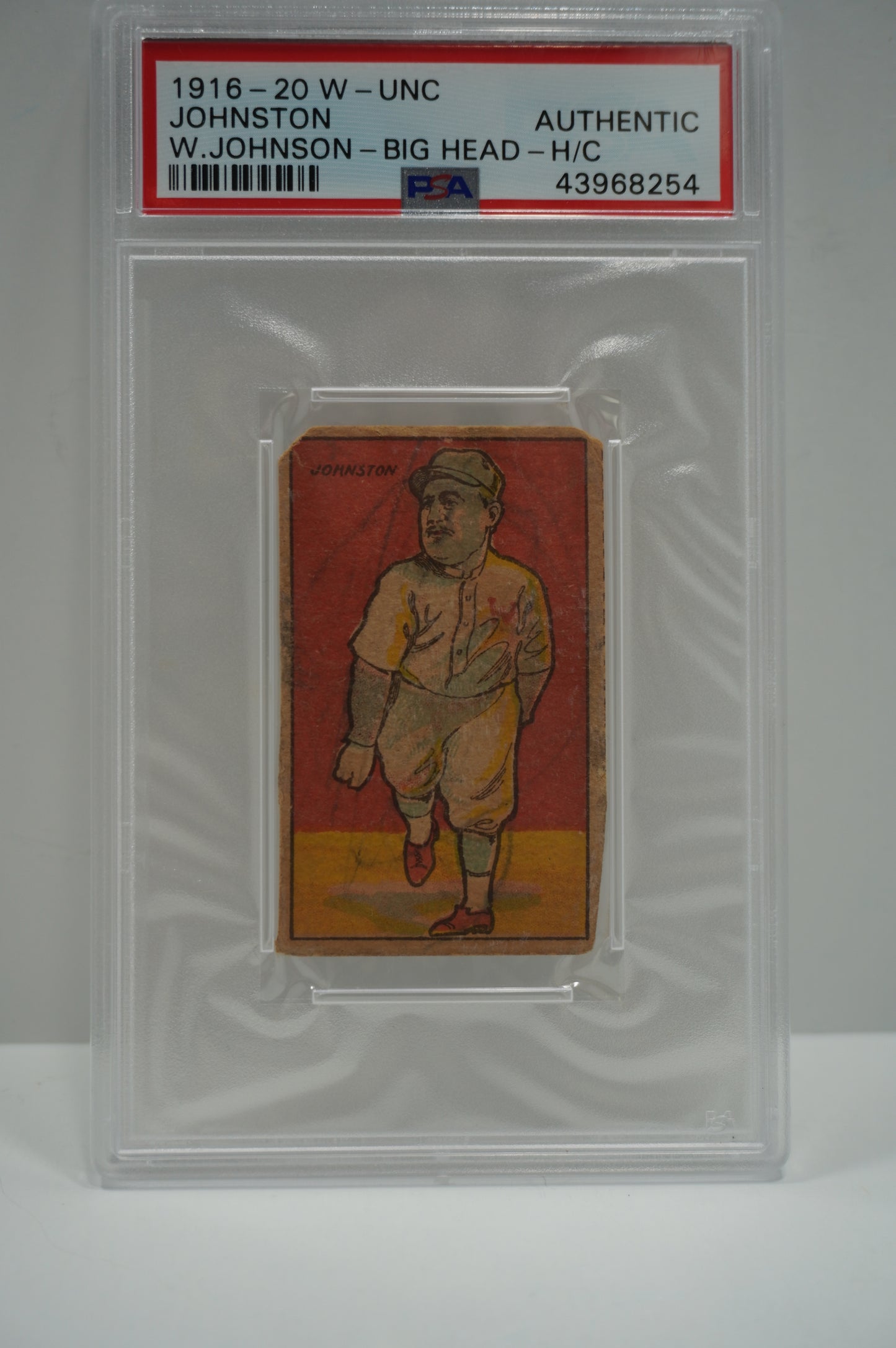 1916-20 W-UNC JOHNSTON Walter Johnson BIG HEAD Hand Cut PSA AUTHENTIC