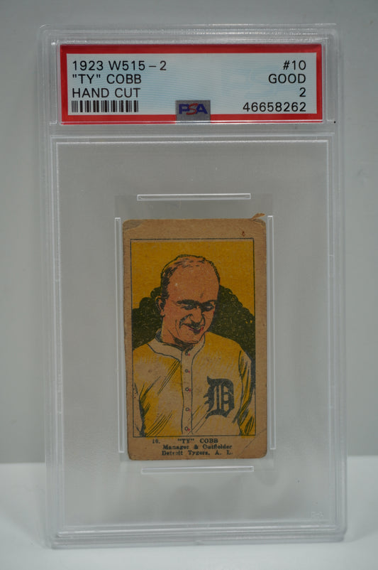 1923 W515-2 Ty Cobb #10 HAND CUT PSA 2 DETROIT TIGERS