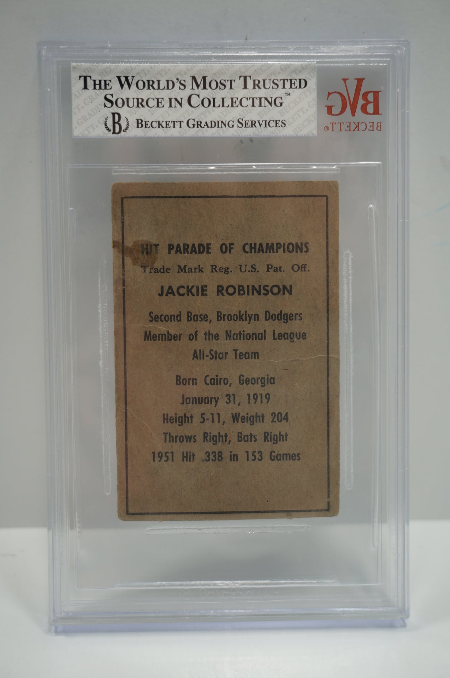 1952 BERK ROSS Jackie Robinson #57 BVG 2.5 BROOKLYN DODGERS