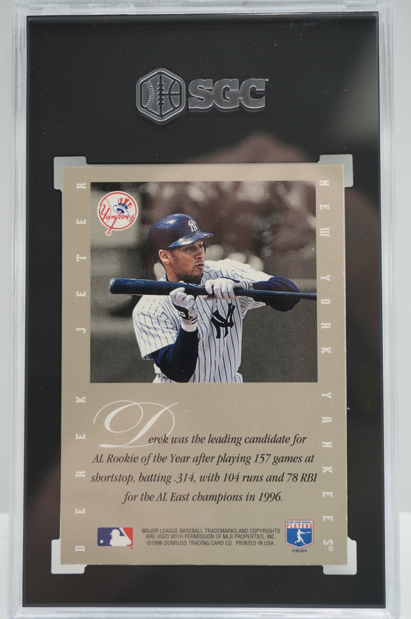 1996 Leaf Signature Series Derek Jeter Extended Auto SGC 8