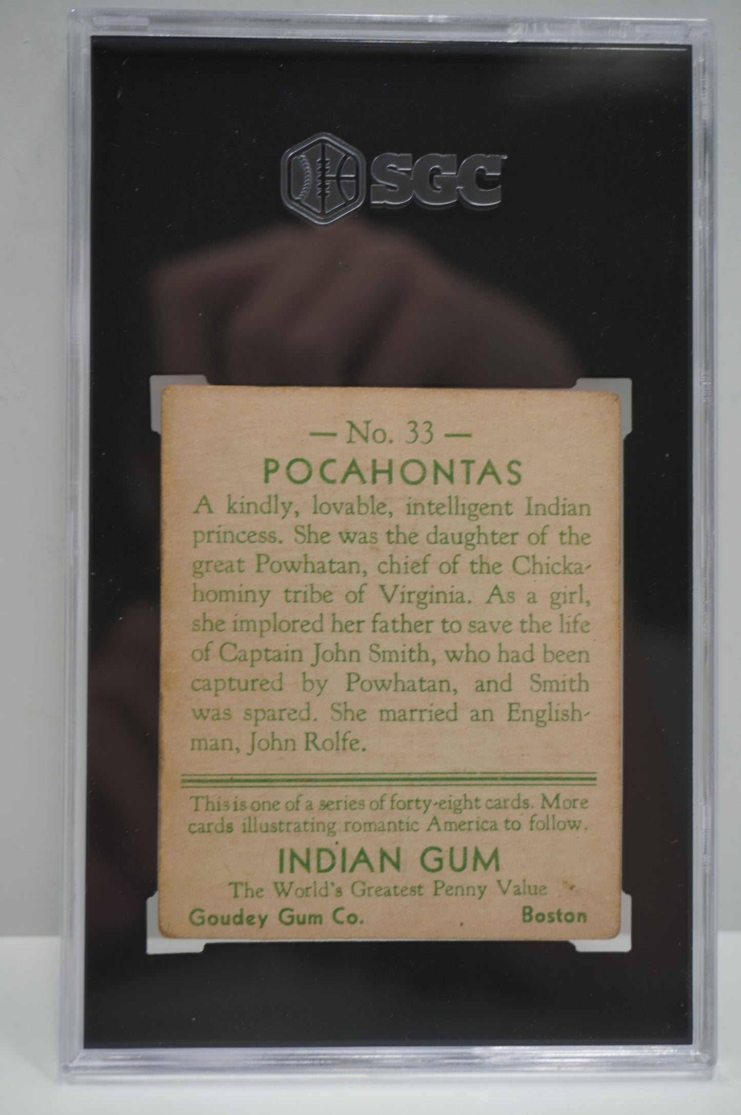 1933-40 Goudey Indian Gum Pocahontas 33 SGC 4