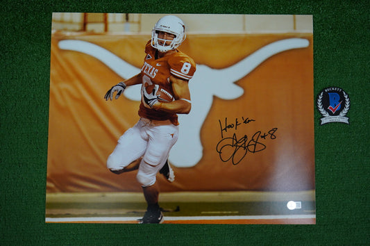 JORDAN SHIPLEY Texas Longhorns SIGNED 16x20 PHOTO w/Hook 'Em BAS COA