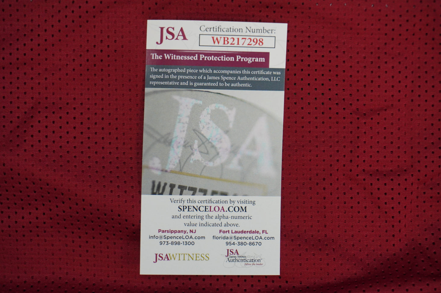 FELIX JONES ARKANSAS RAZORBACKS SIGNED JERSEY w/INSC Cowboys L JSA COA