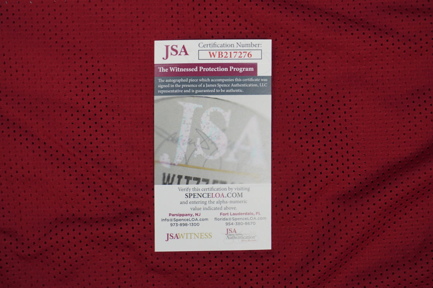 FELIX JONES ARKANSAS RAZORBACKS SIGNED JERSEY w/INSC Cowboys L JSA COA