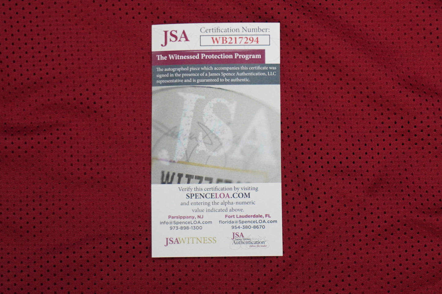 FELIX JONES ARKANSAS RAZORBACKS SIGNED JERSEY w/INSC Cowboys L JSA COA
