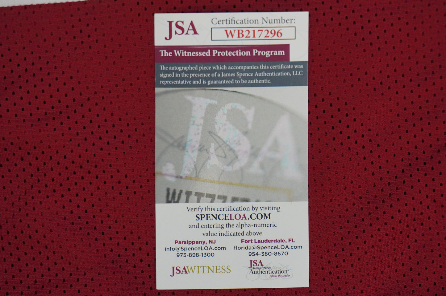 FELIX JONES ARKANSAS RAZORBACKS SIGNED JERSEY w/INSC Cowboys L JSA COA