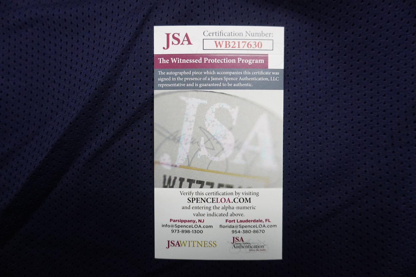 EVERSON WALLS DALLAS COWBOYS SIGNED BLUE JERSEY L Giants w/57 Ints JSA COA