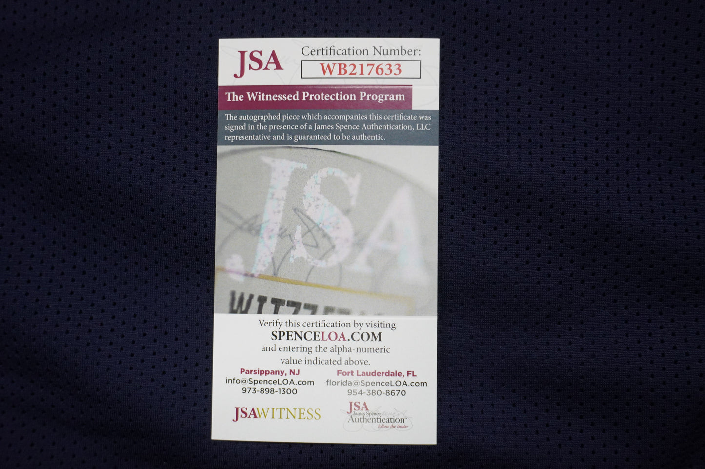 EVERSON WALLS DALLAS COWBOYS SIGNED BLUE JERSEY L Giants w/57 Ints JSA COA