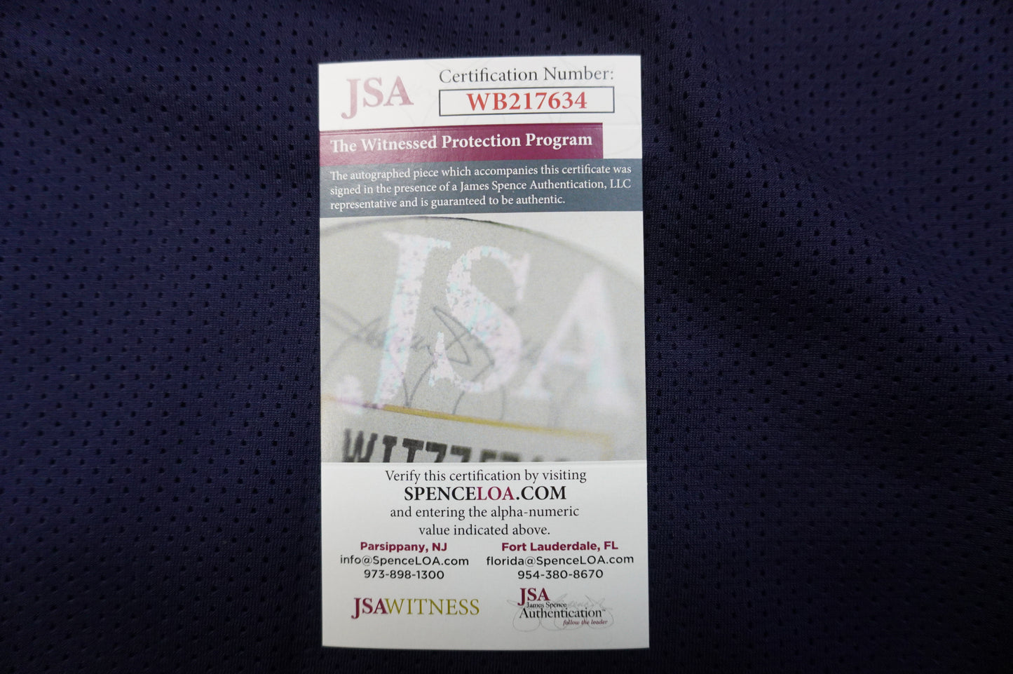 EVERSON WALLS DALLAS COWBOYS SIGNED BLUE JERSEY L Giants w/57 Ints JSA COA