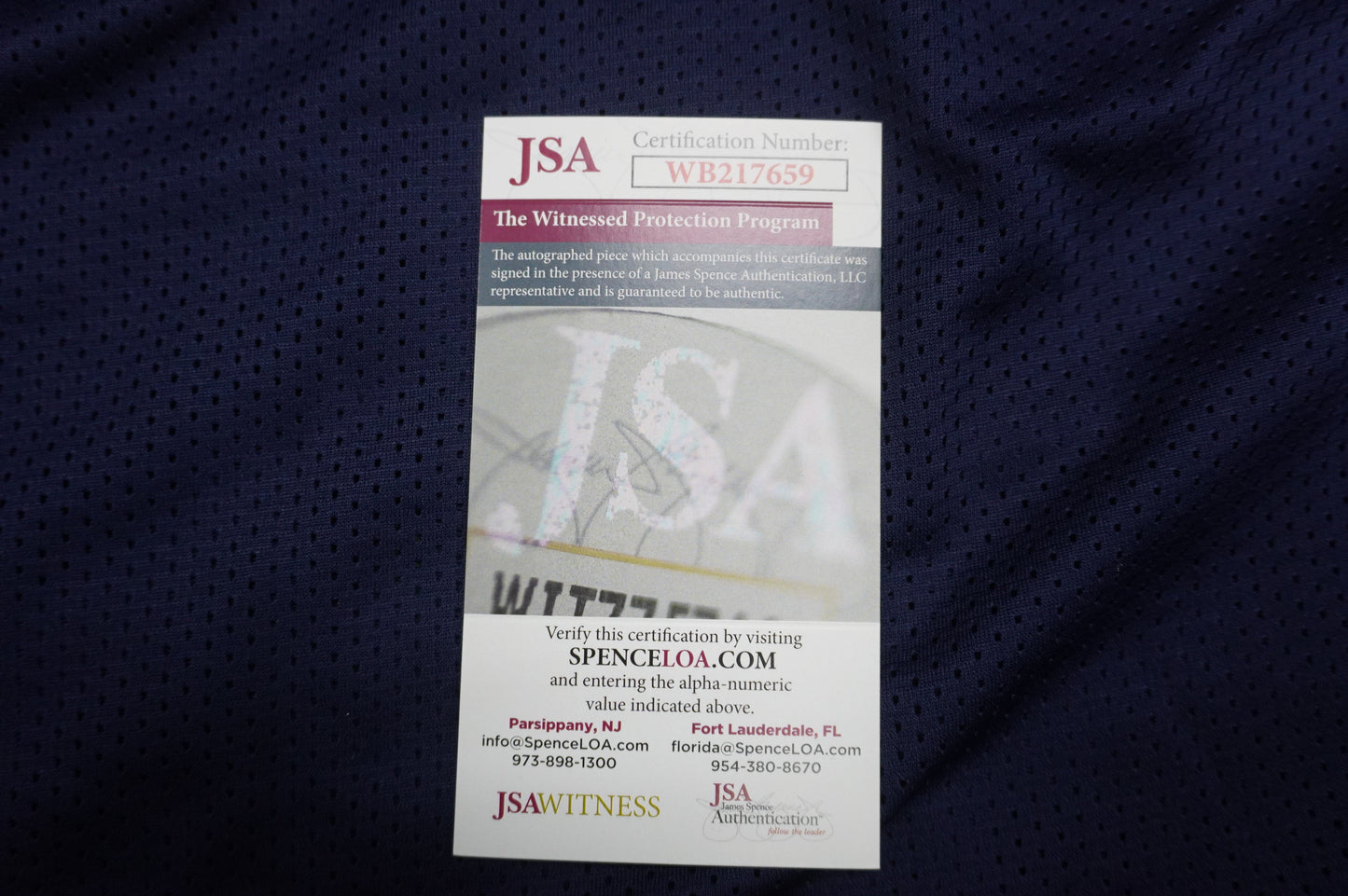 EVERSON WALLS DALLAS COWBOYS SIGNED BLUE JERSEY XL Giants JSA COA