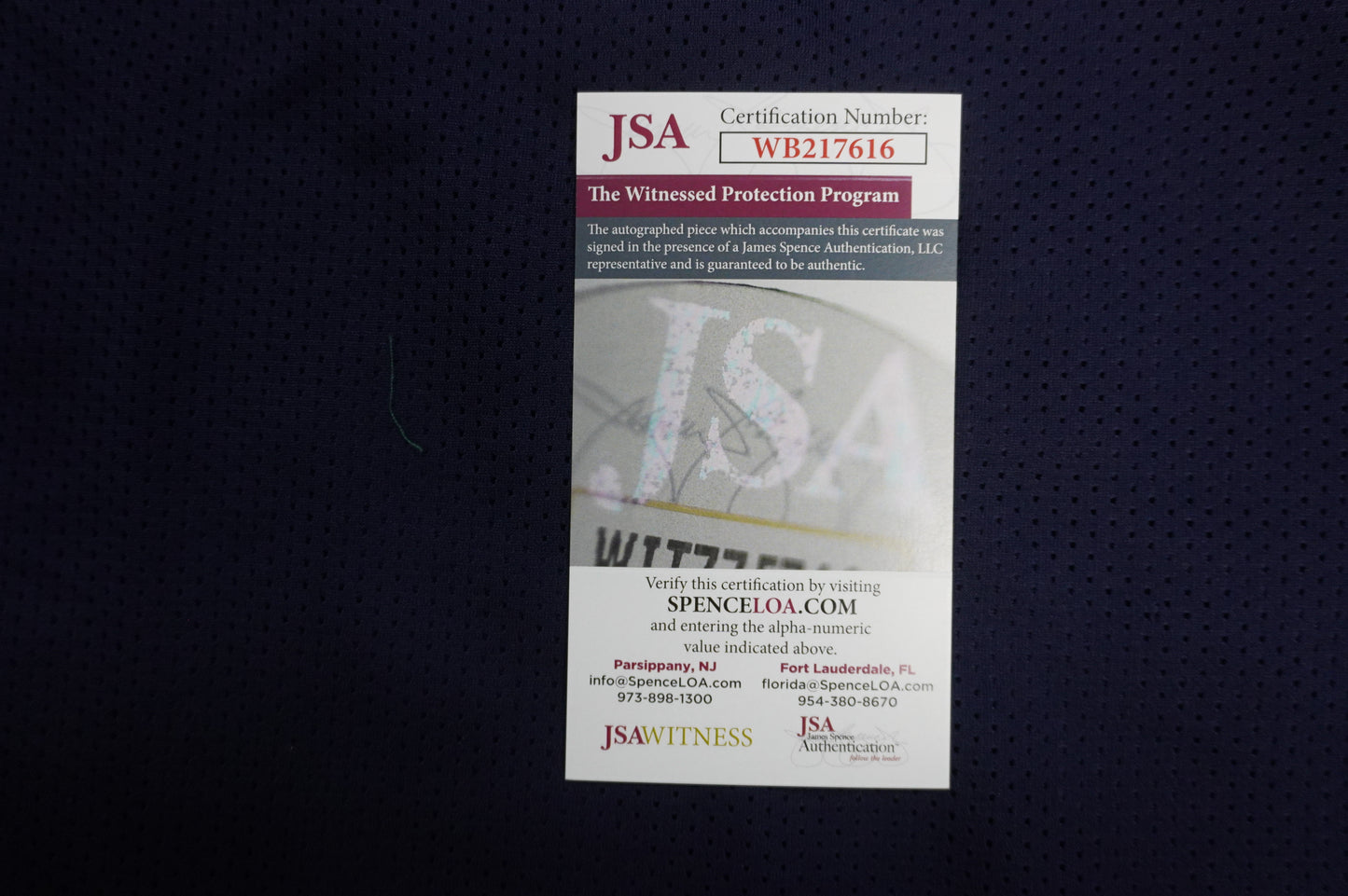 EVERSON WALLS DALLAS COWBOYS SIGNED BLUE JERSEY XL w/57 Ints Giants JSA COA