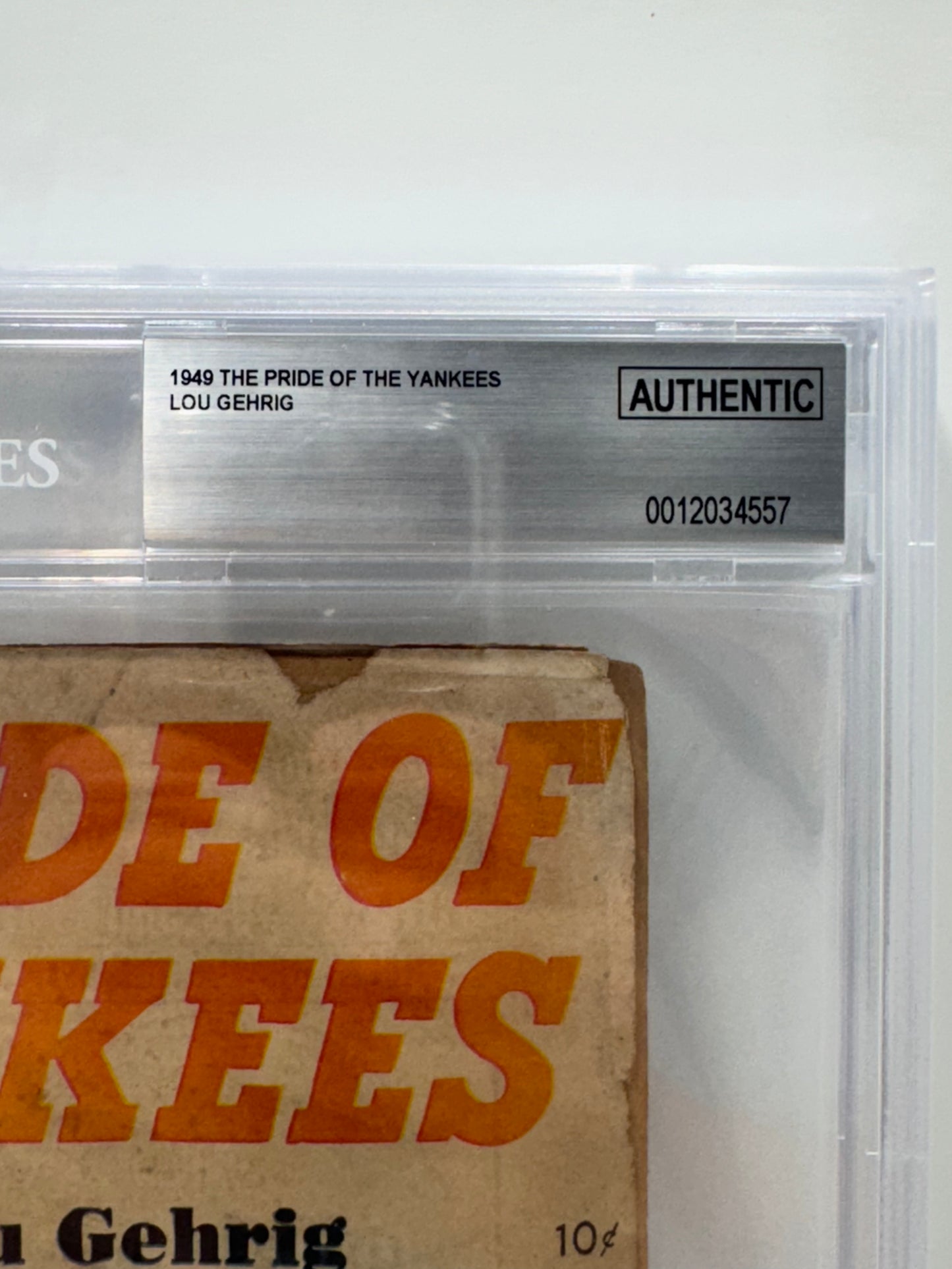 1949 The Pride of The Yankees Lou Gehrig BGS Authentic