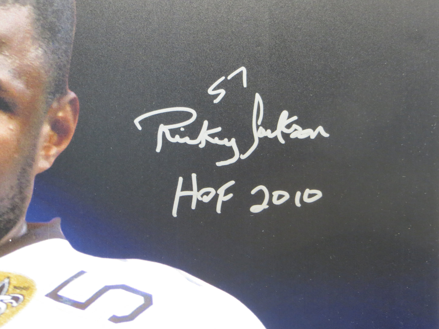 RICKEY JACKSON NEW ORLEANS SAINTS SIGNED 24x36 Dallas Card Show FOAM BOARD BAS