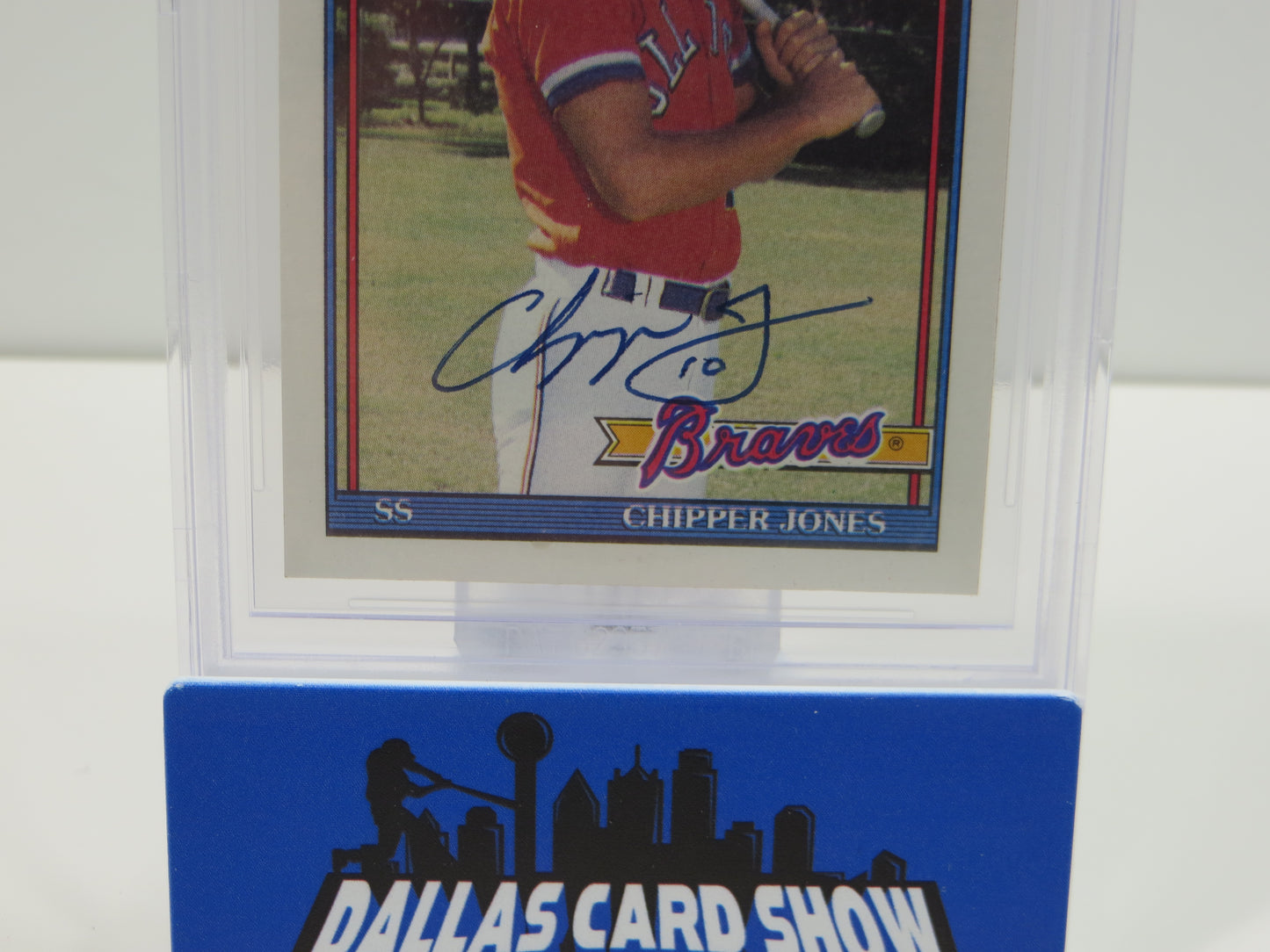 CHIPPER JONES SIGNED 1991 TOPPS Rookie Baseball Card #333 BGS BAS SLAB Authentic
