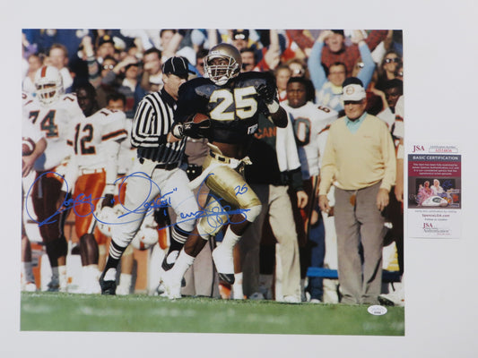 RAGHIB ROCKET ISMAIL SIGNED 16x20 NOTRE DAME IRISH vs MIAMI PHOTO JSA COA Blue
