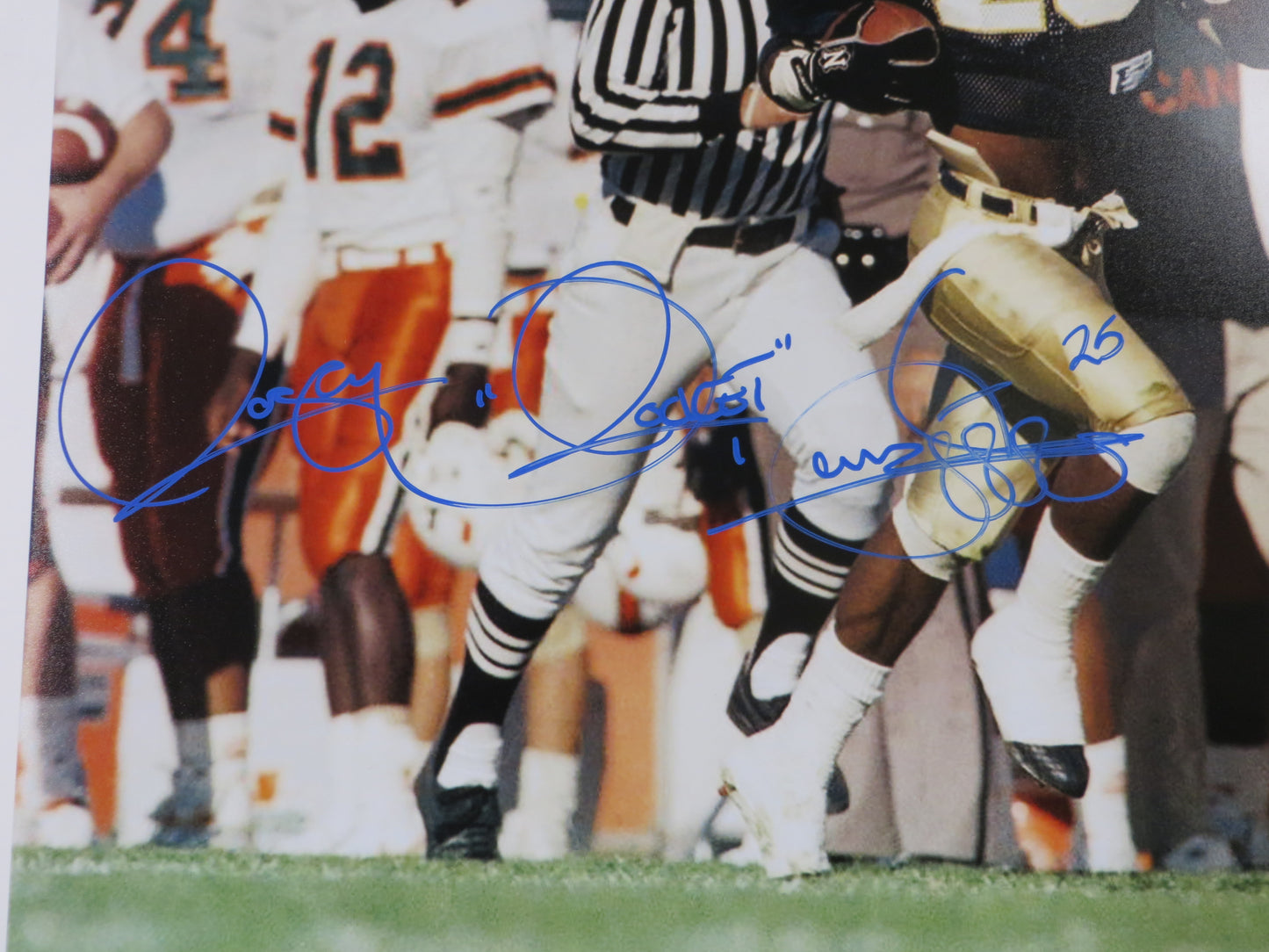 RAGHIB ROCKET ISMAIL SIGNED 16x20 NOTRE DAME IRISH vs MIAMI PHOTO JSA COA Blue